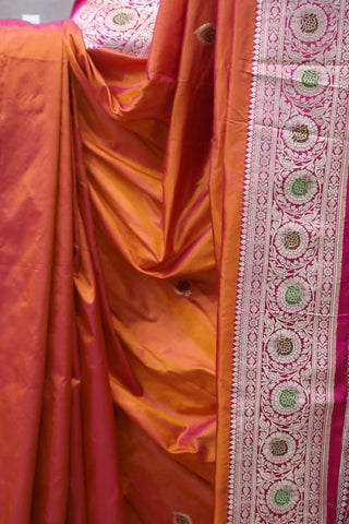 Copper Banarasi Silk Saree - SRCBSS547