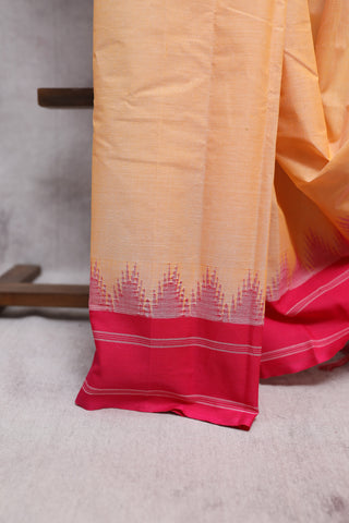 Light Orange Kanchi Cotton Saree-SRLOKCS147