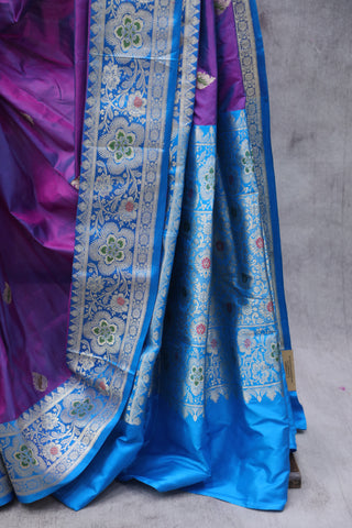 Two Tone Purple Banarasi Silk Saree - SRTTPBSS550