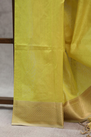 Yellow Silk Maheshwari Saree -SRYSMS130