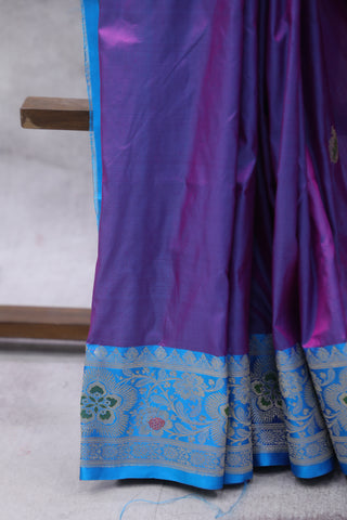 Two Tone Purple Banarasi Silk Saree - SRTTPBSS550