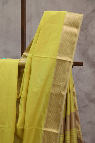 Yellow Silk Maheshwari Saree -SRYSMS130