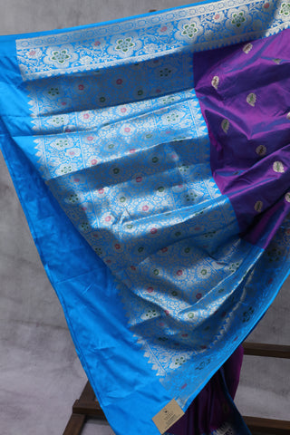 Two Tone Purple Banarasi Silk Saree - SRTTPBSS550