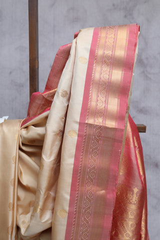 Beige Gadwal Silk Saree - SRBGSS270