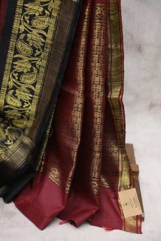 Maroon Raw Silk Saree - SRMRSS279