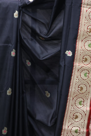 Black Banarasi Silk Saree - SRBBSS580