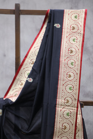 Black Banarasi Silk Saree - SRBBSS580