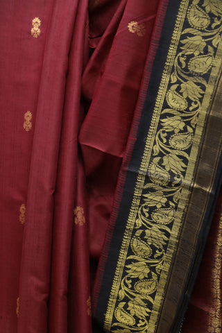 Maroon Raw Silk Saree - SRMRSS279