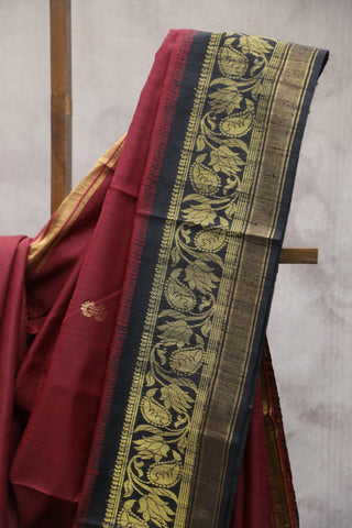 Maroon Raw Silk Saree - SRMRSS279