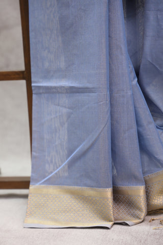 Teal Blue Silk Maheshwari Saree -SRTBSMS131