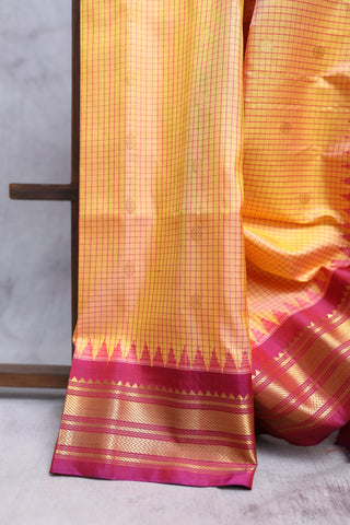 Light Orange Gadwal Silk Saree - SRLOGSS267