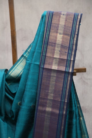 Green Raw Silk Saree - SRGRSS562