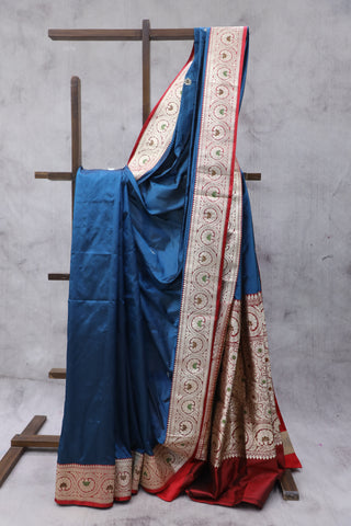 Teal Banarasi Silk Saree - SRTBSS549