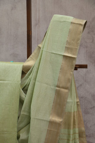 Pastel Green Silk Maheshwari Saree -SRPGSMS151