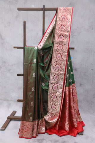 Green Banarasi Silk Saree - SRGBSS551