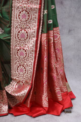 Green Banarasi Silk Saree - SRGBSS551