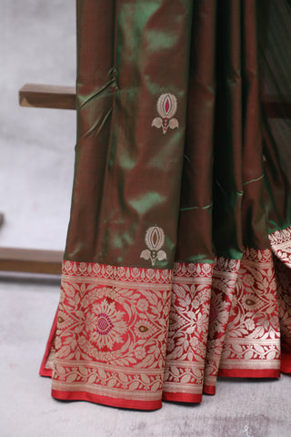 Green Banarasi Silk Saree - SRGBSS551