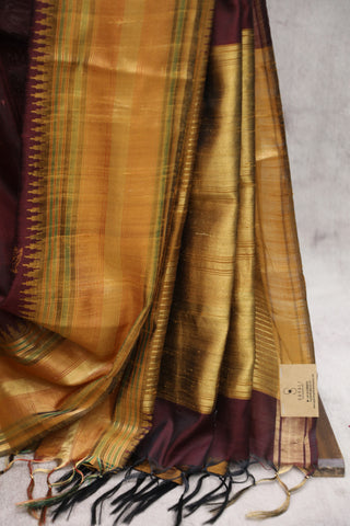 Dark Magenta Raw Silk Saree - SRDMRSS563