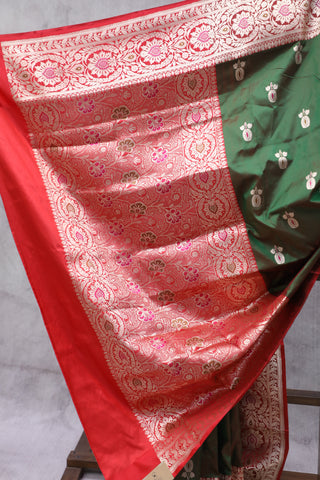 Green Banarasi Silk Saree - SRGBSS551