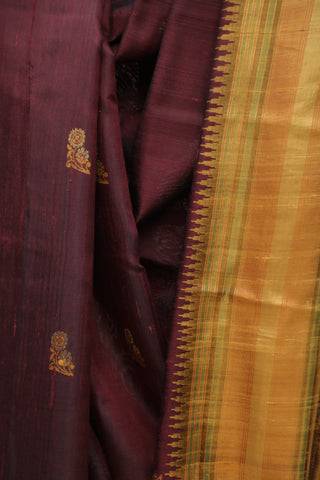 Dark Magenta Raw Silk Saree - SRDMRSS563