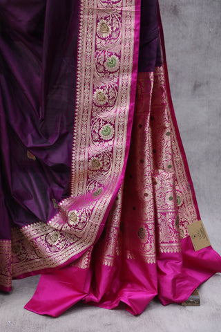 Purple Banarasi Silk Saree - SRPBSS552