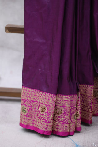 Purple Banarasi Silk Saree - SRPBSS552