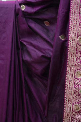 Purple Banarasi Silk Saree - SRPBSS552