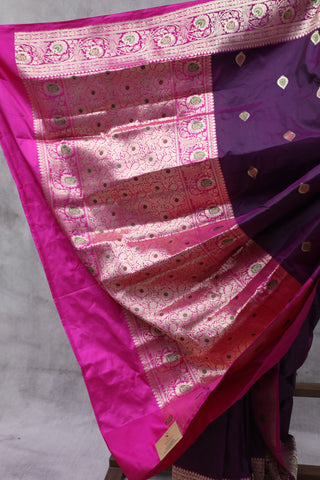 Purple Banarasi Silk Saree - SRPBSS552