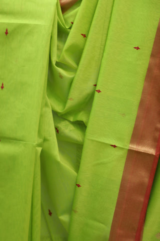 Neon Green Silk Maheshwari Saree - SRNGSMS232