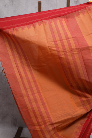 Orange Kanchi Cotton Saree-SRNBKCS140