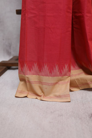 Red Kanchi Cotton Saree-SRRKCS145