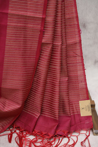 Dark Pink Raw Silk Saree - SRDPRSS540