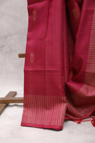 Dark Pink Raw Silk Saree - SRDPRSS540