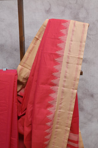 Red Kanchi Cotton Saree-SRRKCS145