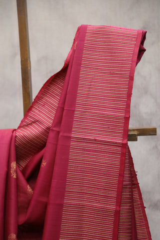 Dark Pink Raw Silk Saree - SRDPRSS540