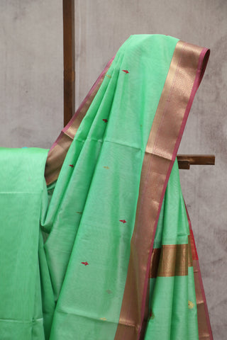 Pastel Green Silk Maheshwari Saree - SRPGSMS234