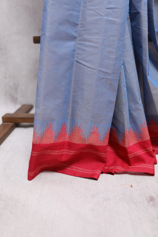 Two Tone Blue Kanchi Cotton Saree-SRBKCS143