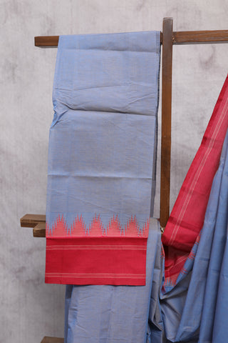 Two Tone Blue Kanchi Cotton Saree-SRBKCS143