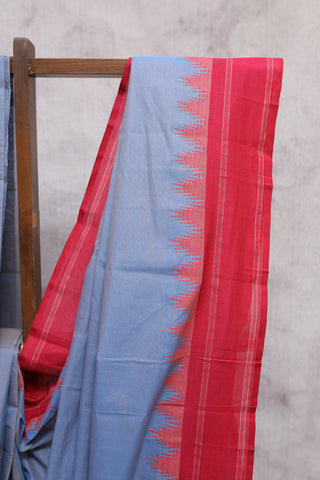 Two Tone Blue Kanchi Cotton Saree-SRBKCS143