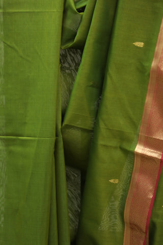 Mehndi Green Silk Maheshwari Saree - SRMGSMS231