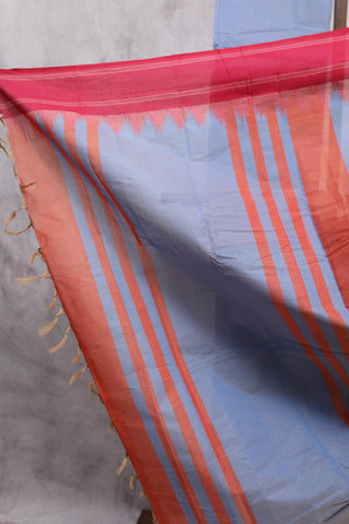 Two Tone Blue Kanchi Cotton Saree-SRBKCS143