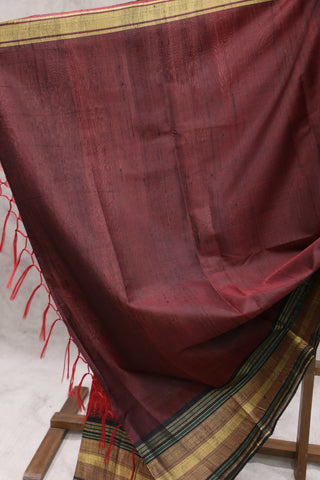 Red Raw Silk Saree - SRRRSS542