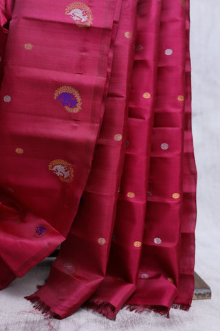 Wine Gadwal Silk Saree - SRWGSS278