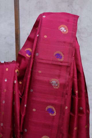 Wine Gadwal Silk Saree - SRWGSS278