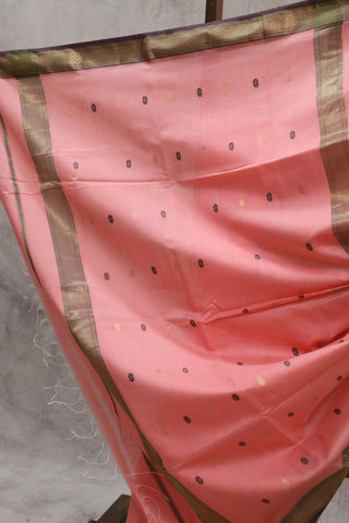 Peach Silk Maheshwari Saree - SRPSMS262