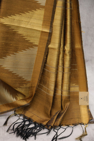 Gold Raw Silk Saree - SRGRSS399EX