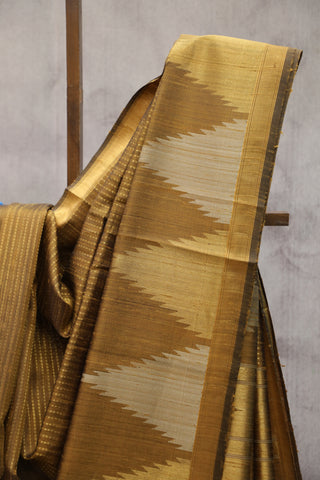 Gold Raw Silk Saree - SRGRSS399EX