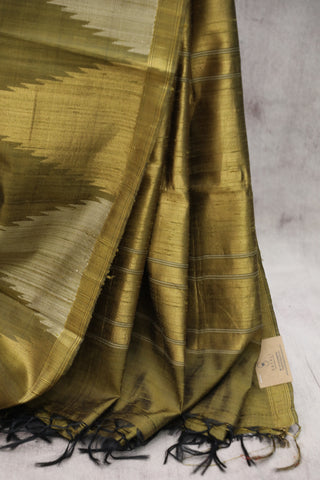 Olive Raw Silk Saree - SRORSS360