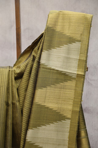 Olive Raw Silk Saree - SRORSS360