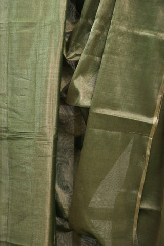 Moss Green Maheshwari Tissue Silk Saree - SRMGMTSS193